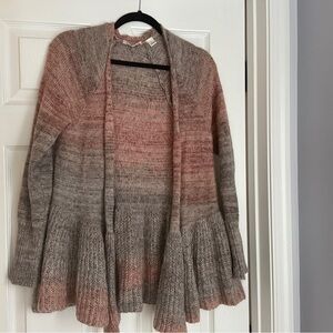 Anthropologie Pink and Gray Knit Cardigan